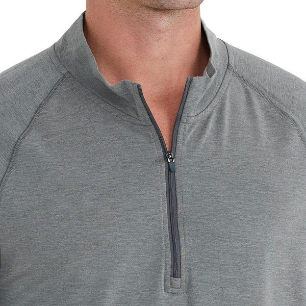 Free Fly Men's Bamboo Flex Quarter Zip - Heather Graphite Tops 2 Free Fly Men's Bamboo Flex Quarter Zip - Heather Graphite Tops