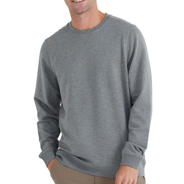 Free Fly Men's Bamboo Heritage Fleece Crew - Heather Graphite Tops 1 Free Fly Men's Bamboo Heritage Fleece Crew - Heather Graphite Tops