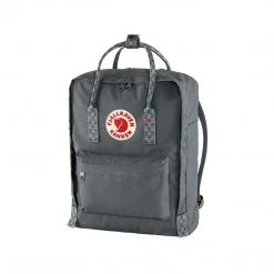Fjällräven Unisex Kanken Backack - Super Grey Chess Pattern Bags