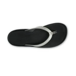 Olukai Women's Kulapa Kai Sandal - Silver/Black- Regular (B) Shoes