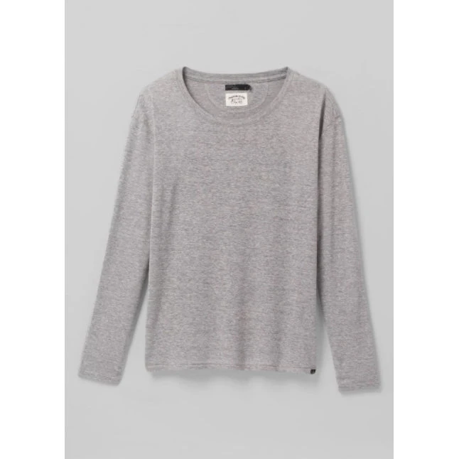 Prana Women's Cozy Up Long Sleeve Tee - Heather Grey Tops 1 Prana Women's Cozy Up Long Sleeve Tee - Heather Grey Tops