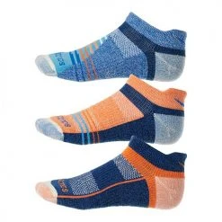 Saucony Men's Inferno Merino Wool No Show Tab Socks - Orange/Blue