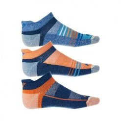 Saucony Men's Inferno Merino Wool No Show Tab Socks - Orange/Blue