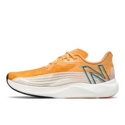 New Balance Shoes Men's Fuel Cell Rebel V2 Running Shoe - White/Habanero/Virtual Sky