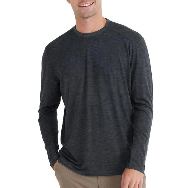 Free Fly Men's Bamboo Midweight Long Sleeve - Heather Black 1 Free Fly Men's Bamboo Midweight Long Sleeve - Heather Black