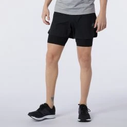 New Balance Men's Q Speed Fuel 2in1 5 Inch Shorts - Black Apparel