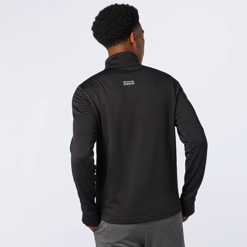 New Balance Apparel Men's NB Heat Grid Half Zip Top - Black 5 New Balance Apparel Men's NB Heat Grid Half Zip Top - Black