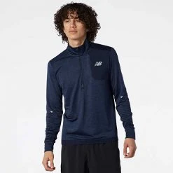 New Balance Apparel Men's NB Heat Grid Half Zip - Eclipse Heather
