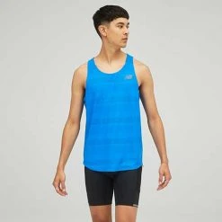 New Balance Tops Men's Q Speed Jacquard Tank - Serene Blue