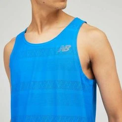 New Balance Tops Men's Q Speed Jacquard Tank - Serene Blue