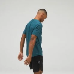 New Balance Apparel Men's Q Speed Jacquard Short Sleeve Top- Mountain Teal 6 New Balance Apparel Men's Q Speed Jacquard Short Sleeve Top- Mountain Teal