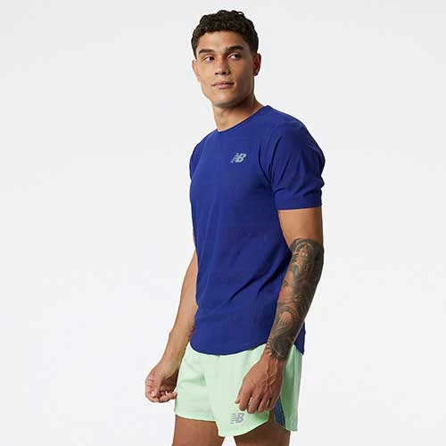 New Balance Men's Q Speed Jacquard Short Sleeve - Victory Blue Apparel 2 New Balance Men's Q Speed Jacquard Short Sleeve - Victory Blue Apparel