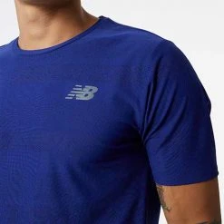 New Balance Men's Q Speed Jacquard Short Sleeve - Victory Blue Apparel 7 New Balance Men's Q Speed Jacquard Short Sleeve - Victory Blue Apparel