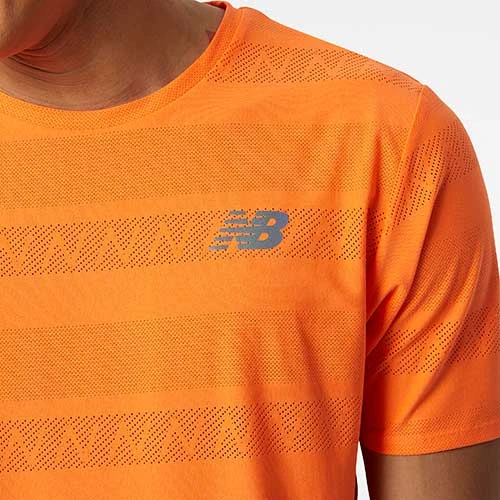New Balance Men's Q Speed Jacquard Short Sleeve - Vibrant Orange 4 New Balance Men's Q Speed Jacquard Short Sleeve - Vibrant Orange