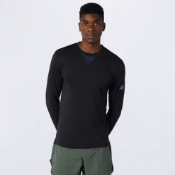 New Balance Men's Q Speed 1NTRO Long Sleeve Top - Black Apparel