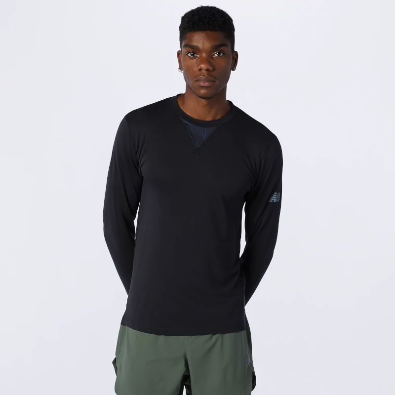 New Balance Men's Q Speed 1NTRO Long Sleeve Top - Black Apparel 1 New Balance Men's Q Speed 1NTRO Long Sleeve Top - Black Apparel