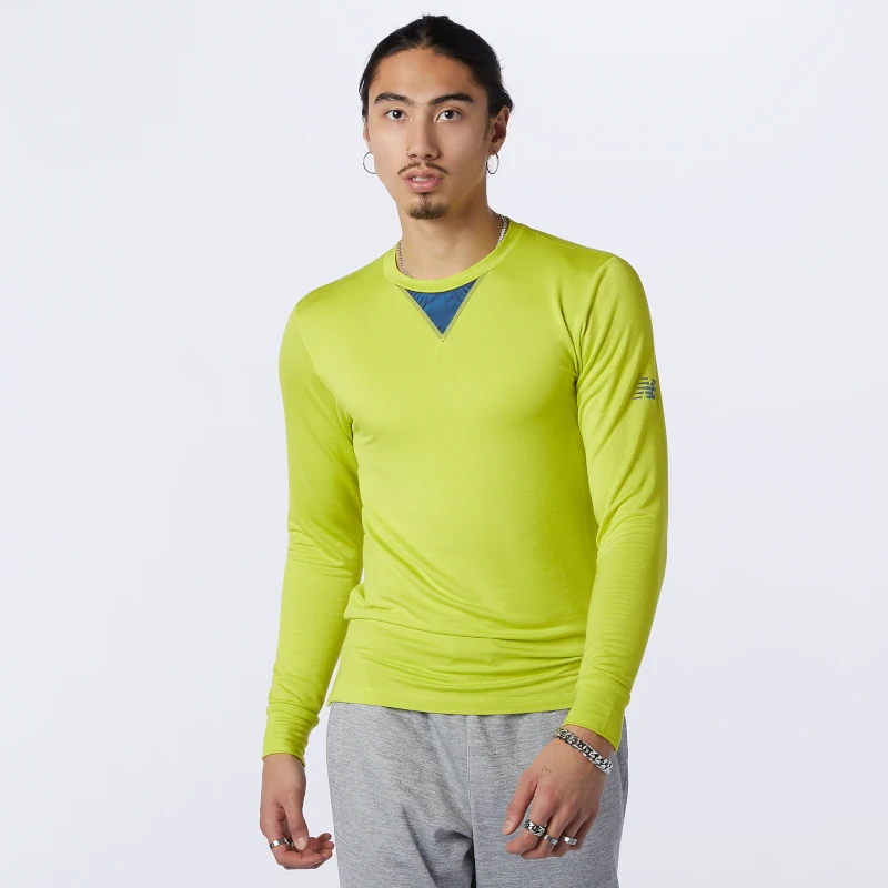 New Balance Men's Q Speed 1NTRO Long Sleeve Top - Sulphur Yellow Apparel 1 New Balance Men's Q Speed 1NTRO Long Sleeve Top - Sulphur Yellow Apparel