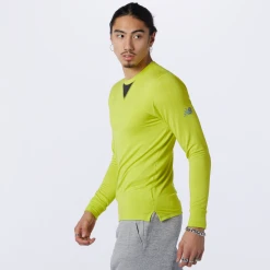 New Balance Men's Q Speed 1NTRO Long Sleeve Top - Sulphur Yellow Apparel