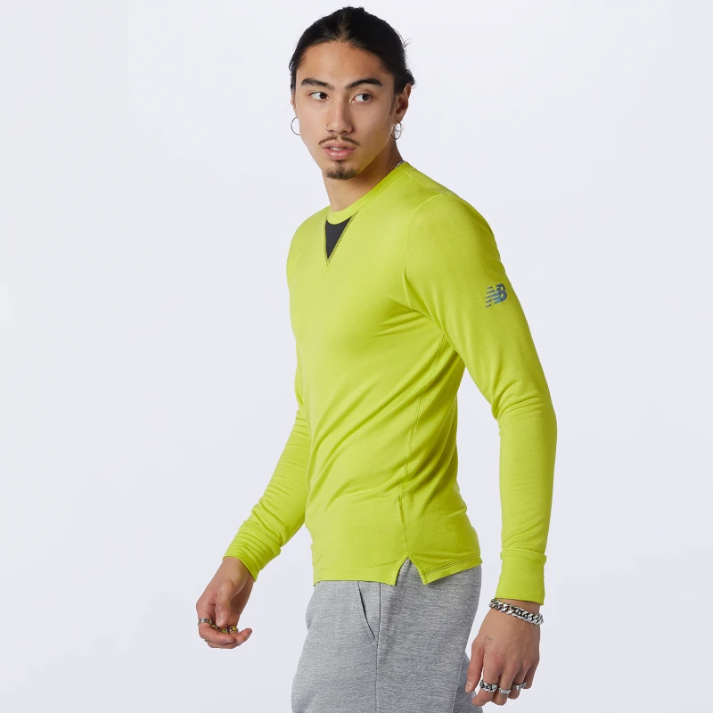 New Balance Men's Q Speed 1NTRO Long Sleeve Top - Sulphur Yellow Apparel 2 New Balance Men's Q Speed 1NTRO Long Sleeve Top - Sulphur Yellow Apparel
