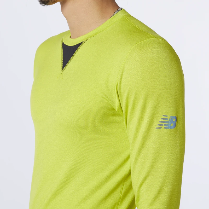 New Balance Men's Q Speed 1NTRO Long Sleeve Top - Sulphur Yellow Apparel 4 New Balance Men's Q Speed 1NTRO Long Sleeve Top - Sulphur Yellow Apparel