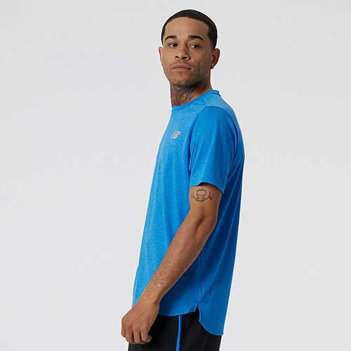 New Balance Men's Impact Run Short Sleeve - Serene Blue Heather 4 New Balance Men's Impact Run Short Sleeve - Serene Blue Heather