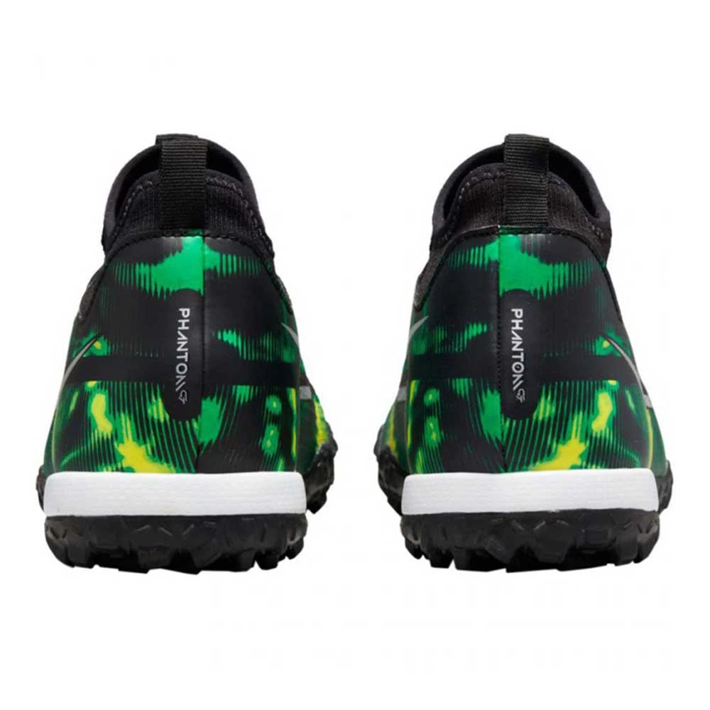 Nike Soccer JR Phantom GT2 DF SW TF - Black/Mtlc Platinum/Green Strike 6 Nike Soccer JR Phantom GT2 DF SW TF - Black/Mtlc Platinum/Green Strike