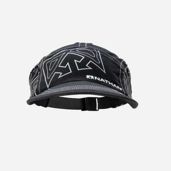 Nathan Hats Unisex HyperNight Reflective Quick Stash Run Hat - Black Reflective Topo 1 Nathan Hats Unisex HyperNight Reflective Quick Stash Run Hat - Black Reflective Topo
