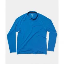 Rhone Apparel Men's Delta Pique Long Sleeve Polo - Imperial Blue
