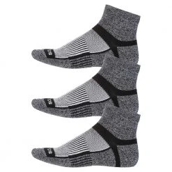 Saucony Men's Inferno Merino Wool Quarter Socks 3-pack - Grey Marl