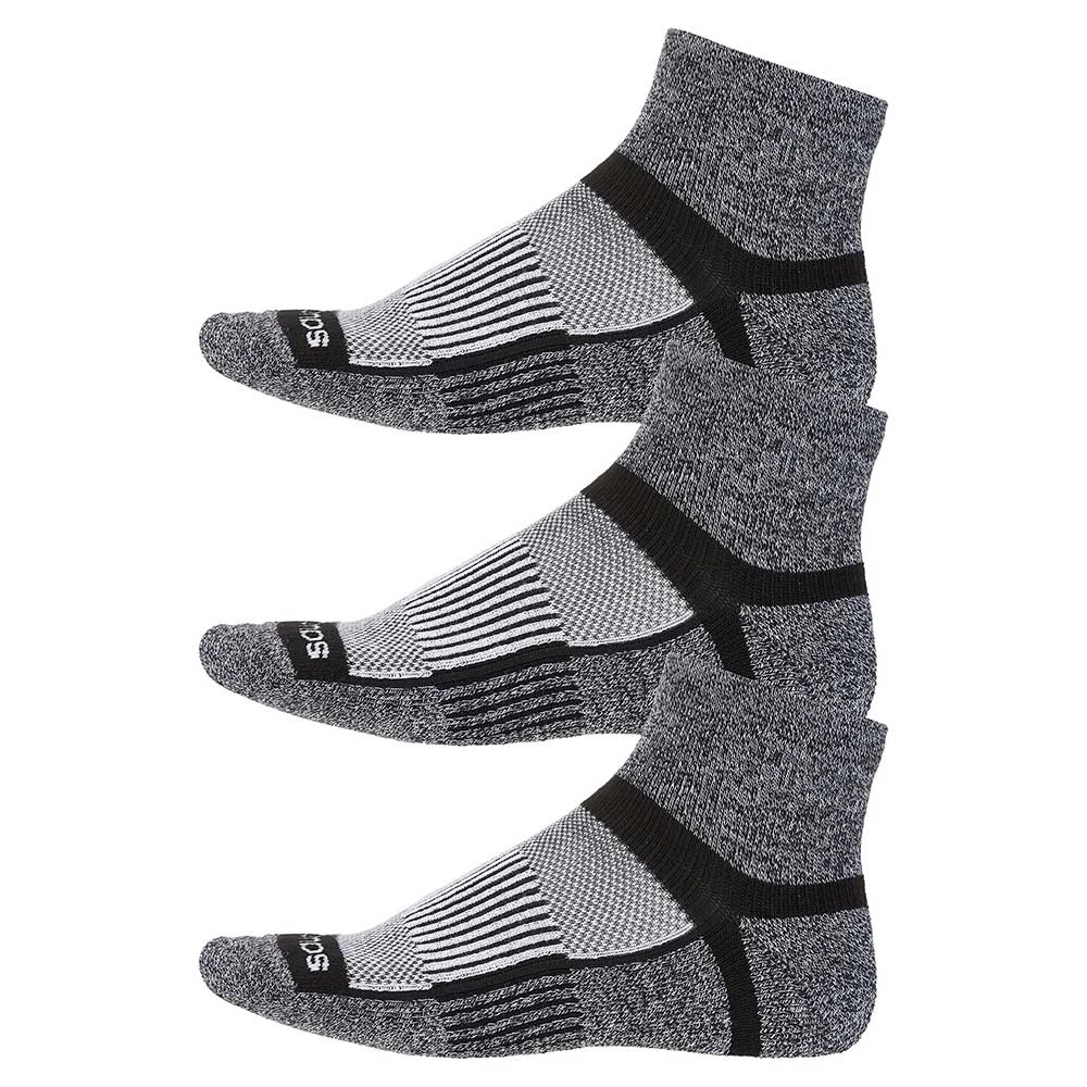 Saucony Men's Inferno Merino Wool Quarter Socks 3-pack - Grey Marl 1 Saucony Men's Inferno Merino Wool Quarter Socks 3-pack - Grey Marl