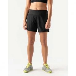 Rabbit Women's Run Always Relax Low Rise 6in Shorts - Black Bottoms
