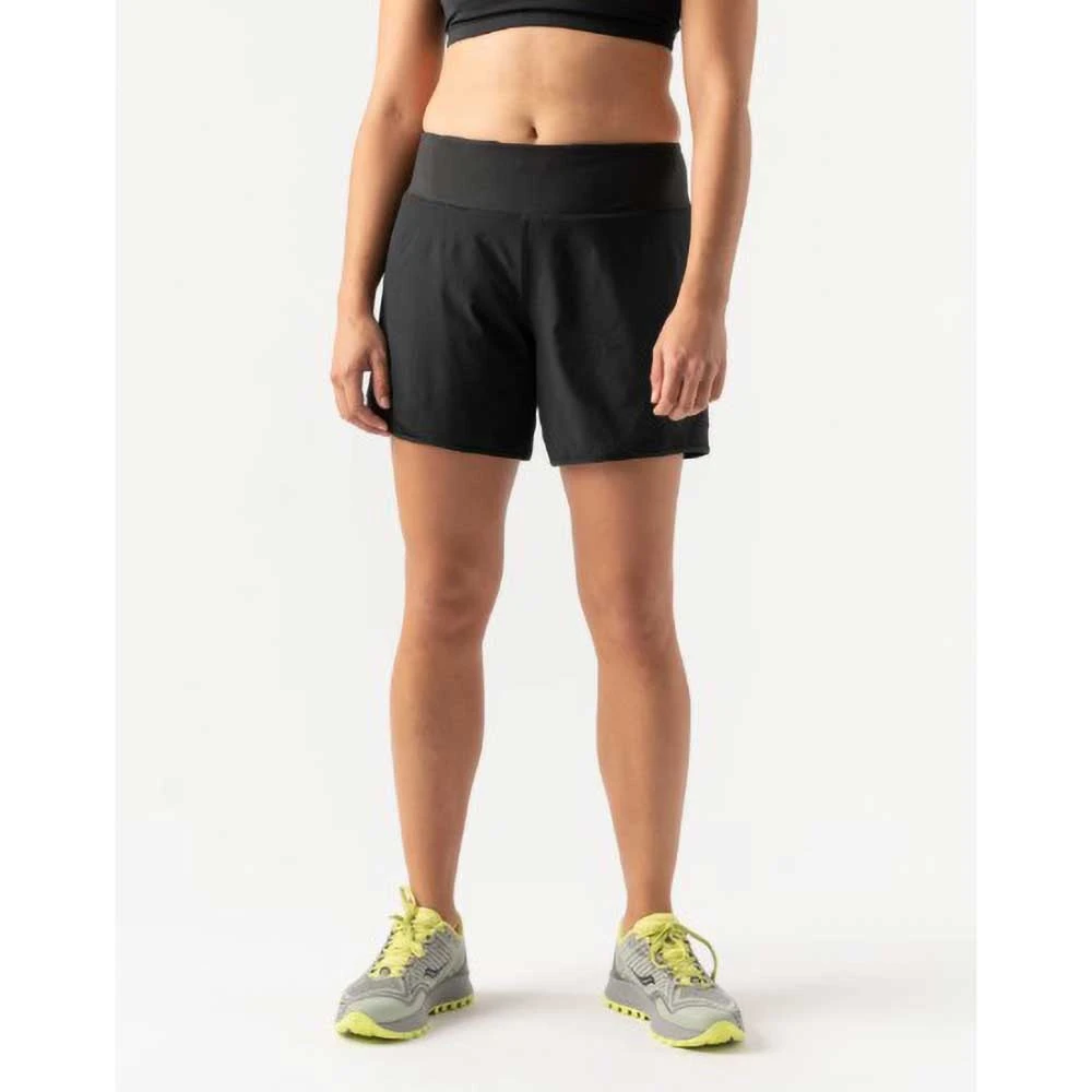 Rabbit Women's Run Always Relax Low Rise 6in Shorts - Black Bottoms 1 Rabbit Women's Run Always Relax Low Rise 6in Shorts - Black Bottoms
