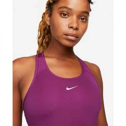 Women's Nike Dri-FIT Swoosh Medium-Support 1-Piece Pad Sports Bra - Sangria Bras