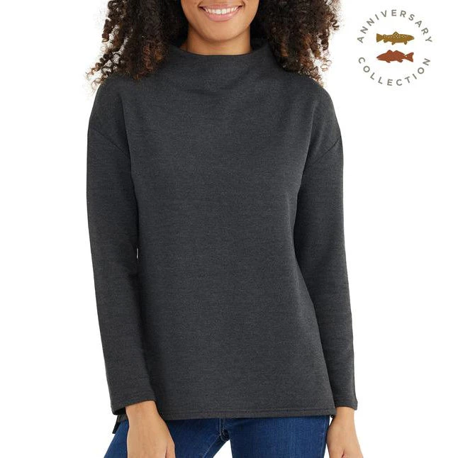 Free Fly Women's Bamboo Fleece Mockneck - Heather Black 1 Free Fly Women's Bamboo Fleece Mockneck - Heather Black