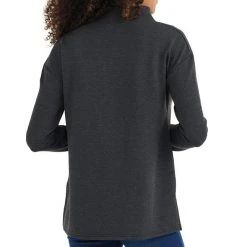 Free Fly Women's Bamboo Fleece Mockneck - Heather Black