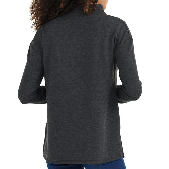 Free Fly Women's Bamboo Fleece Mockneck - Heather Black 2 Free Fly Women's Bamboo Fleece Mockneck - Heather Black