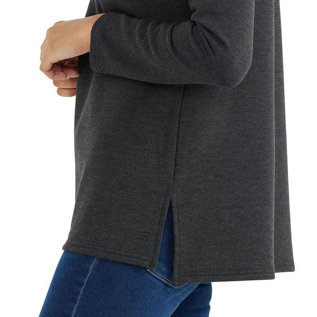 Free Fly Women's Bamboo Fleece Mockneck - Heather Black 3 Free Fly Women's Bamboo Fleece Mockneck - Heather Black