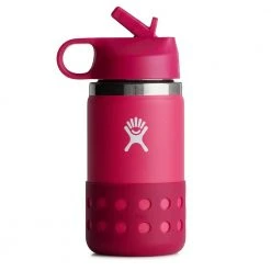 Hydro Flask 12 Oz Kids Wide Mouth Flex Straw & Boot - Peony/Snapper