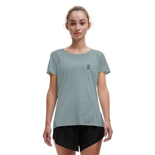 On Running Women's Performance-T - Sea/Black Tops 1 On Running Women's Performance-T - Sea/Black Tops