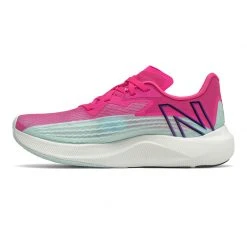 New Balance Women's FuelCell Rebel V2 Running Shoe - Pale Blue /Pink Glo Shoes