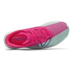 New Balance Women's FuelCell Rebel V2 Running Shoe - Pale Blue /Pink Glo Shoes