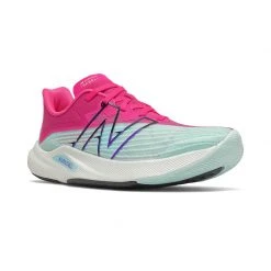 New Balance Women's FuelCell Rebel V2 Running Shoe - Pale Blue /Pink Glo Shoes