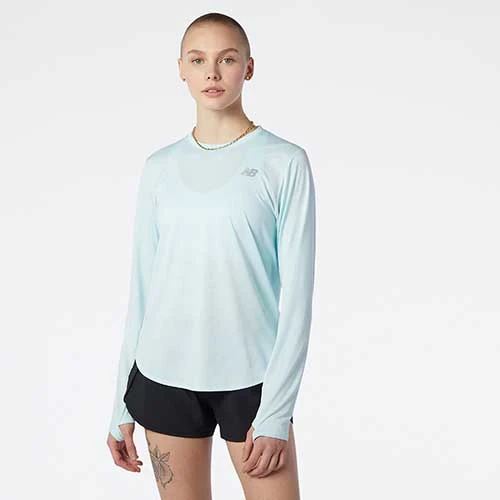 New Balance Women's Accelerate Long Sleeve - Pale Blue Chill 1 New Balance Women's Accelerate Long Sleeve - Pale Blue Chill