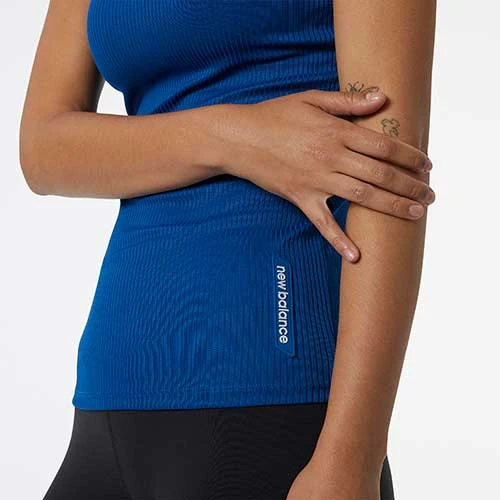 New Balance Women's Transform Perfect Rib Tank - Blue Groove 3 New Balance Women's Transform Perfect Rib Tank - Blue Groove
