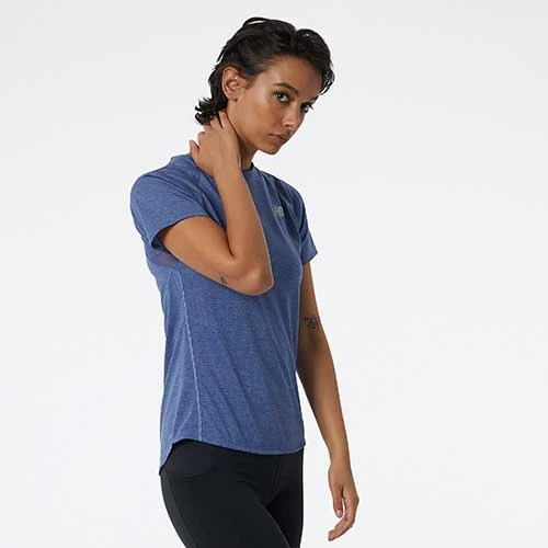 New Balance Women's Impact Run Short Sleeve Top - Night Sky Heather 4 New Balance Women's Impact Run Short Sleeve Top - Night Sky Heather