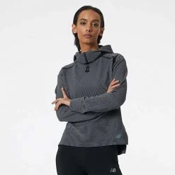 New Balance Women's Q Speed Shift Hoodie - Black Heather