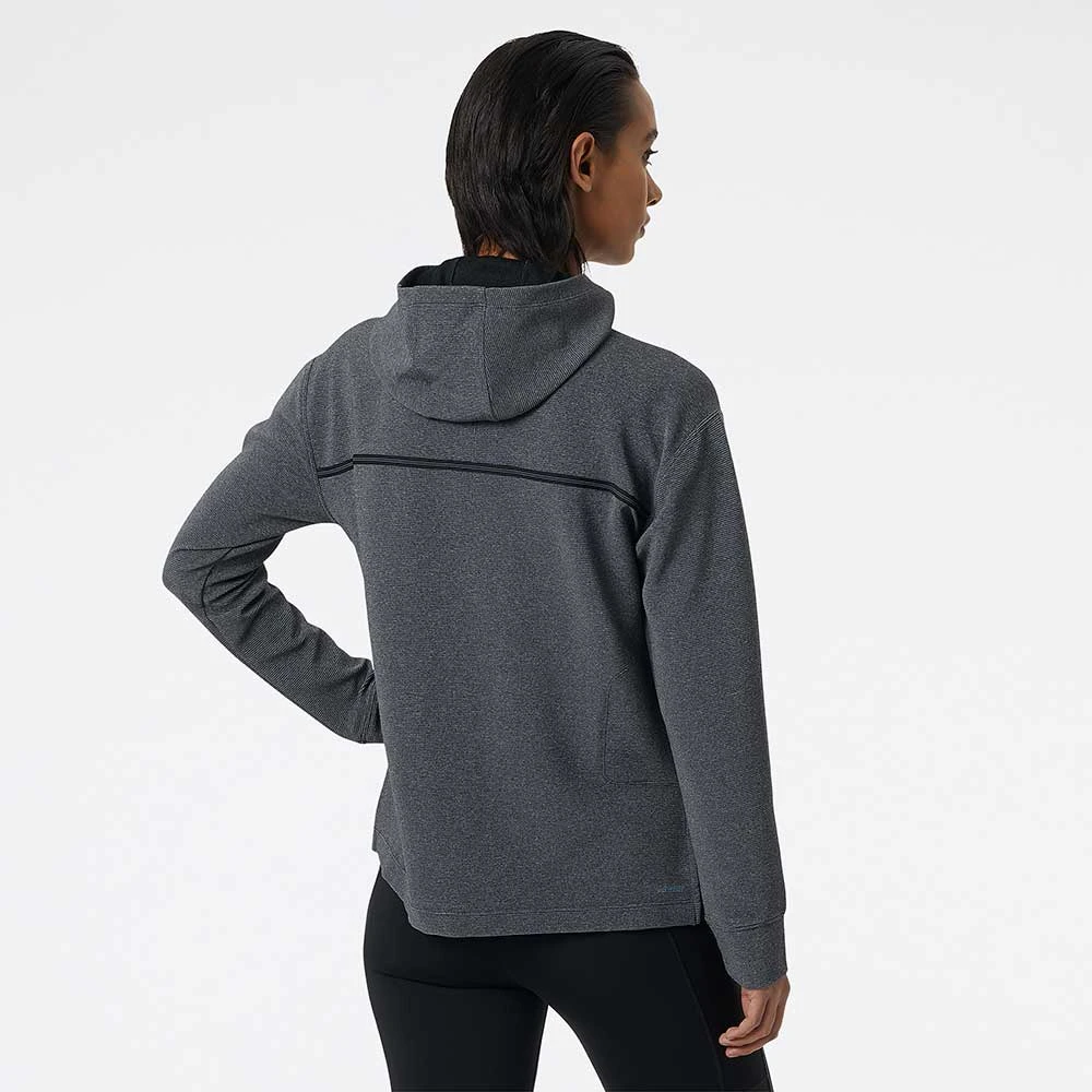 New Balance Women's She Runs Grand Rapids Script Q Speed Shift Hoodie - Black Heather/Light Blue Tops 4 New Balance Women's She Runs Grand Rapids Script Q Speed Shift Hoodie - Black Heather/Light Blue Tops