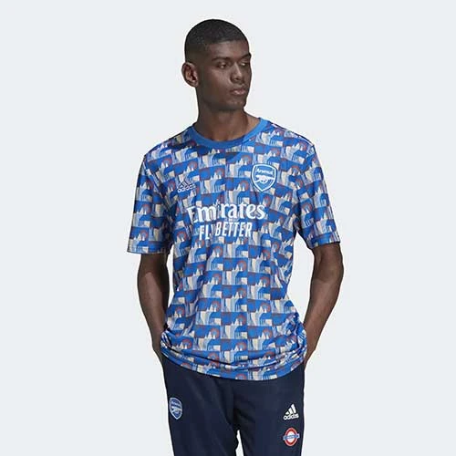 Adidas Men's Arsenal FC 21/22 Pre Match Jersey - Bright Royal 2 Adidas Men's Arsenal FC 21/22 Pre Match Jersey - Bright Royal