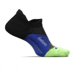 Feetures Socks Unisex Elite Light Cushion No Show Tab - Black Neon