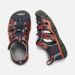 KEEN Little Kids' Seacamp II CNX Sandals - Dress Blues/Spicy Orange Youth